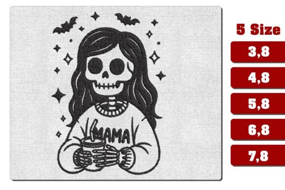 Skeleton Mama Coffee Spooky Embroidery Review
